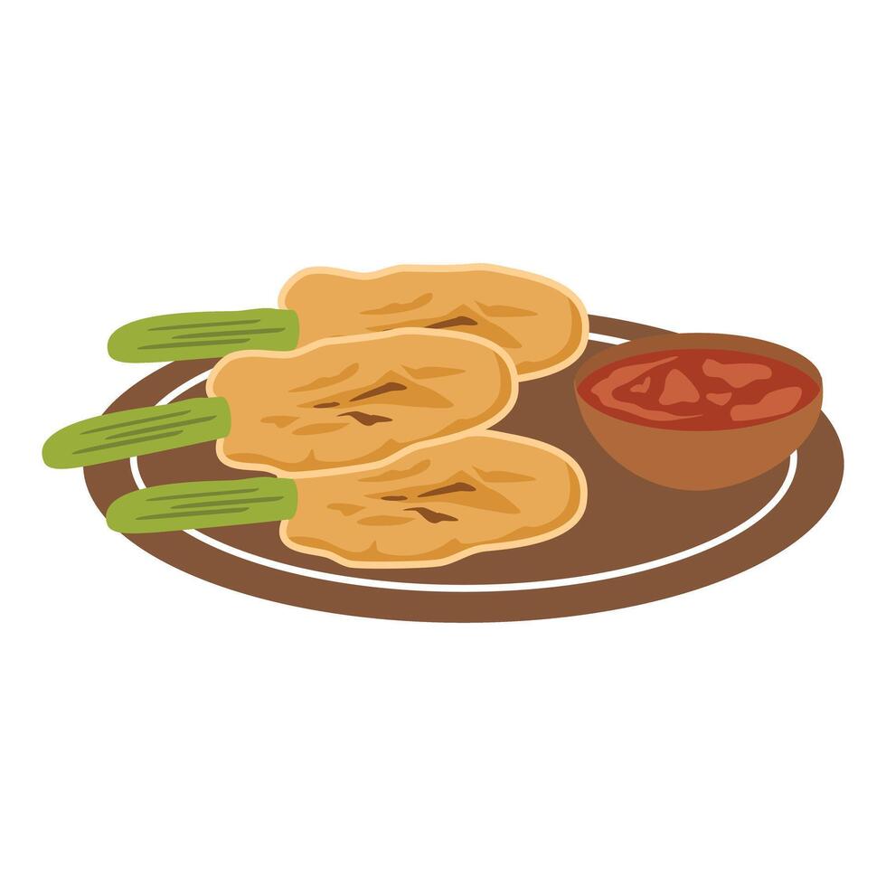Balinese chicken satay sate lilit vector