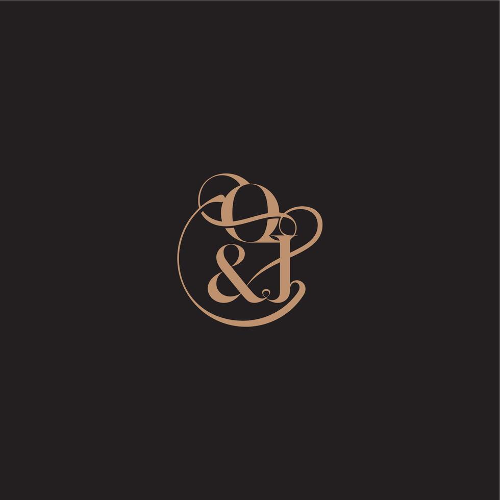 wedding concept monogram elegant and luxury concept OJ bold serif initial calligraphy letter vector