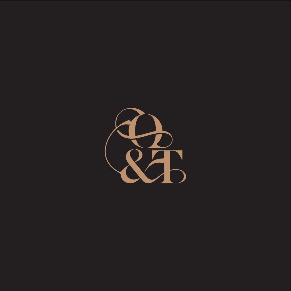 wedding concept monogram elegant and luxury concept OT bold serif initial calligraphy letter vector