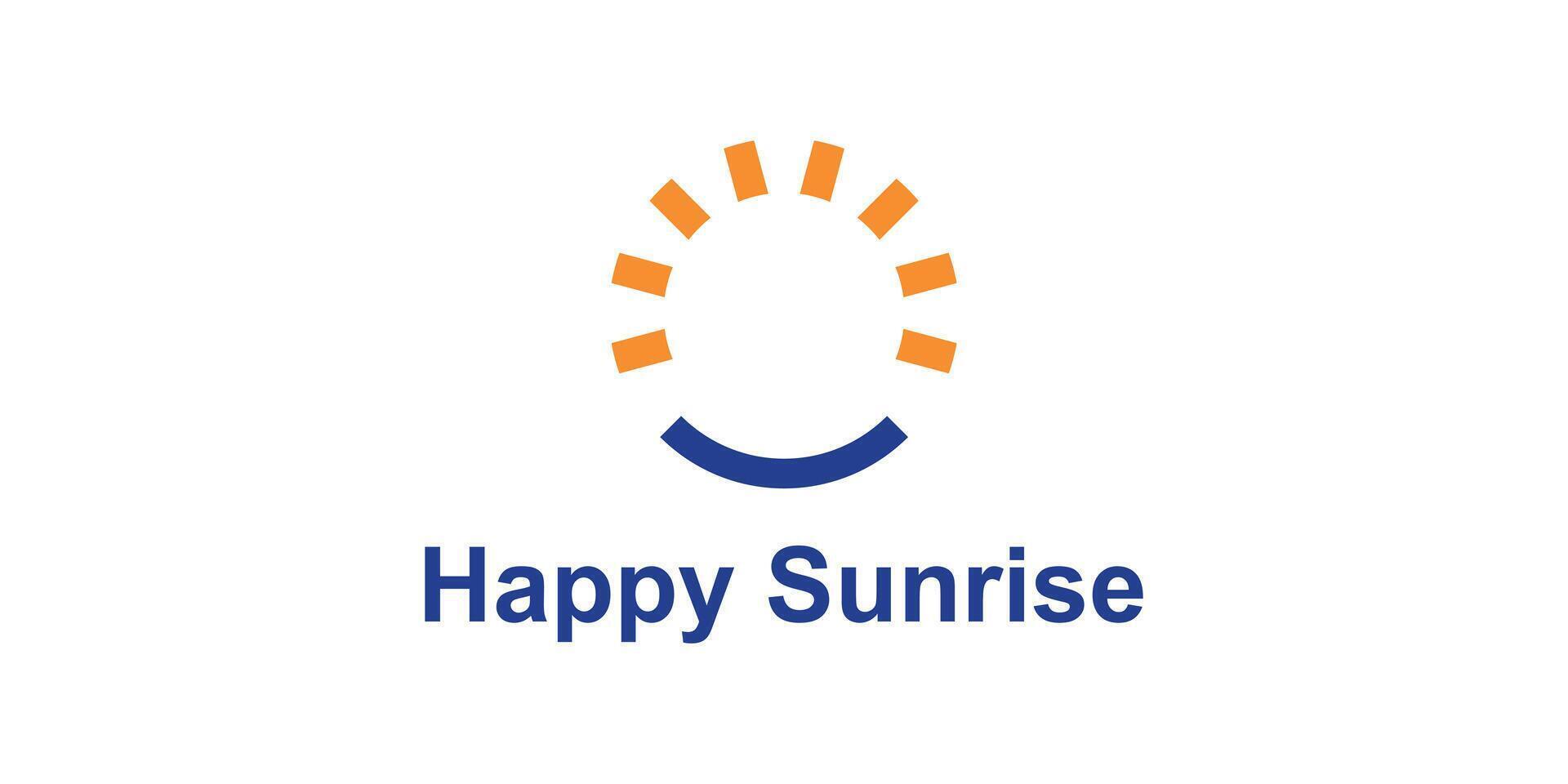 logo design combination of smile and sun, logo for morning mood symbol, icon, idea, creative. vector