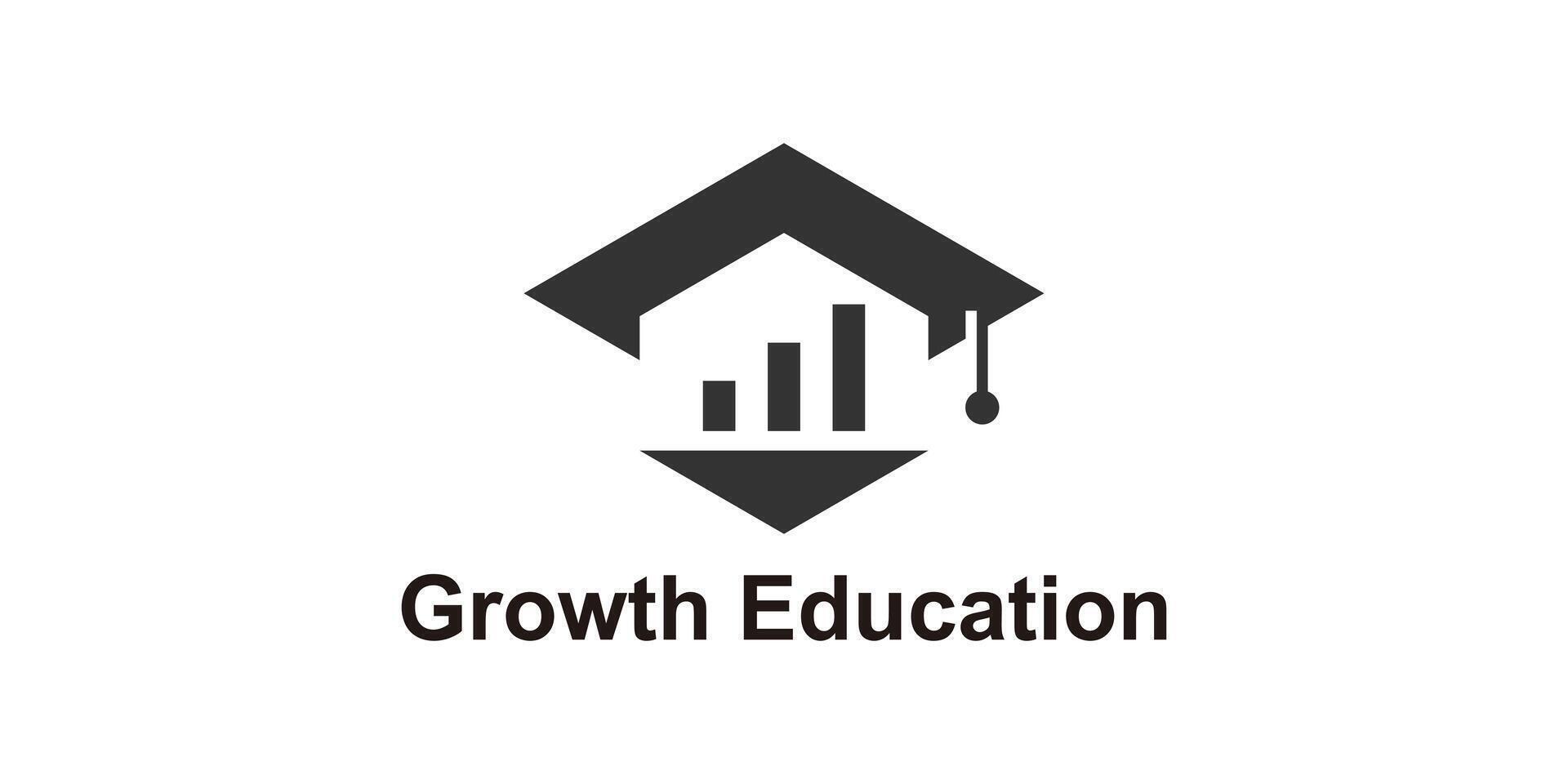 logo design combination of graduation cap and financial graphics, logo for investment education, success, profit, symbol, icon, idea, creative. vector