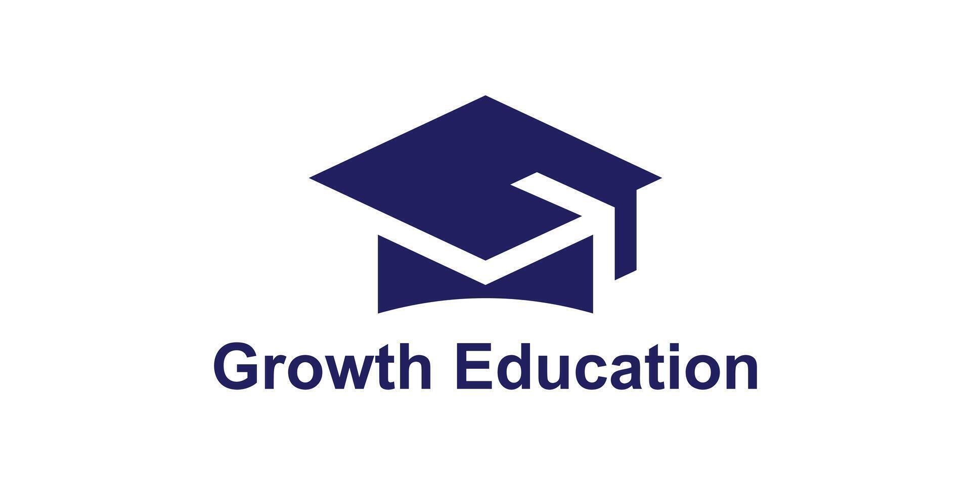 logo design combination of graduation cap and growth, symbol for education, financial, growth, icon, idea, creative. vector