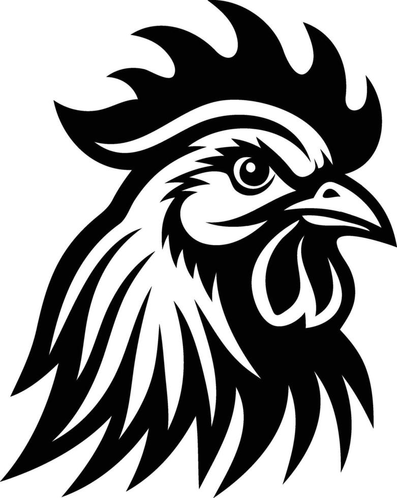 Detailed Chicken Head Silhouette Available on EPS File vector