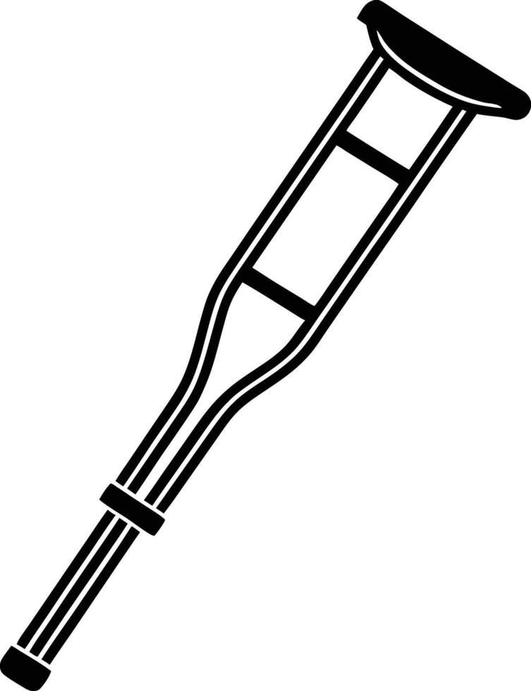 Classic Crutch Silhouette Available on EPS File vector