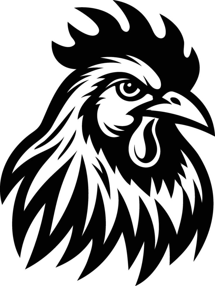 Bold Chicken Head Silhouette Available on EPS File vector