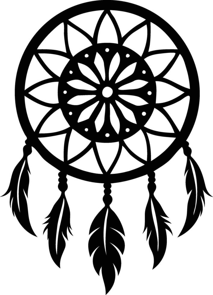 Ethereal Dream Catcher Silhouette Available on EPS File vector