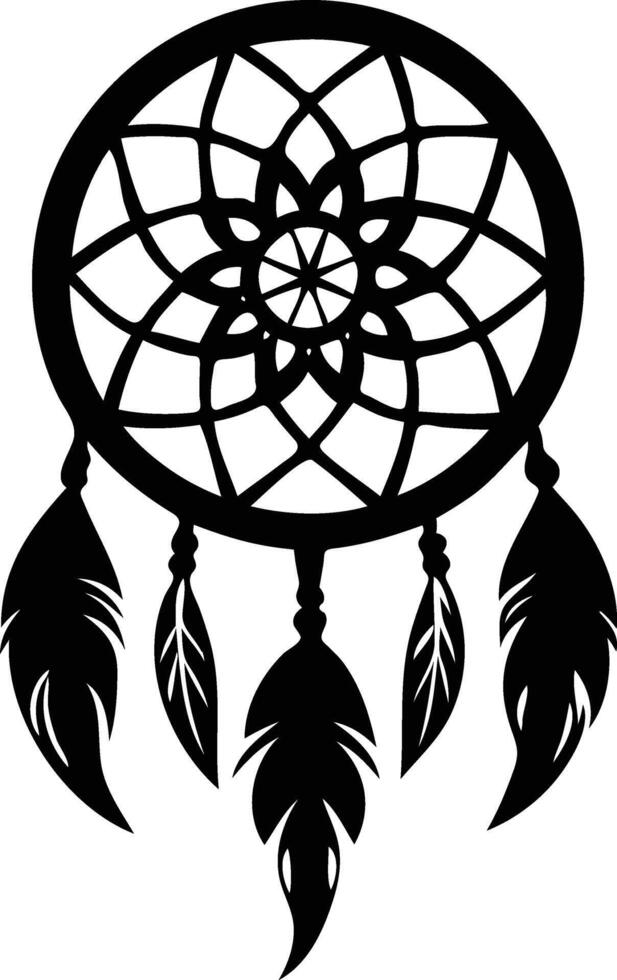 Mystic Dream Catcher Silhouette Available on EPS File vector