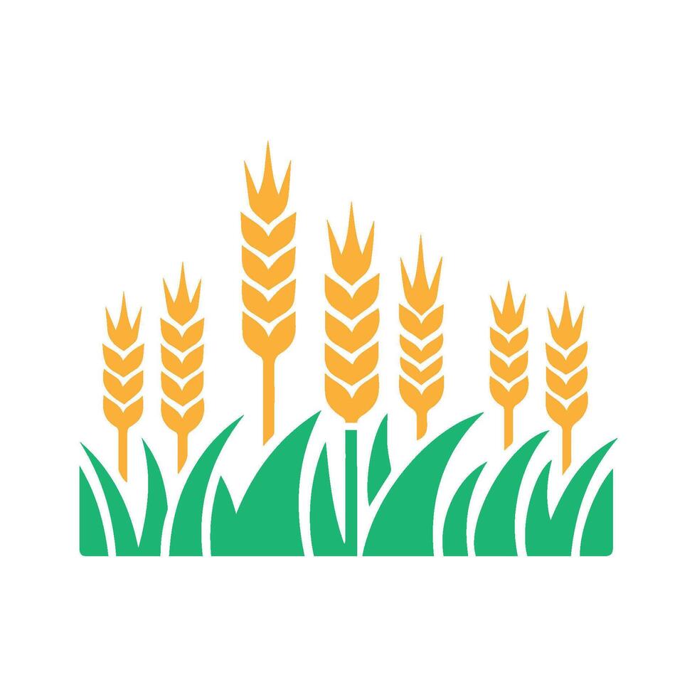 Wheat field icon logo design template isolated illustration vector