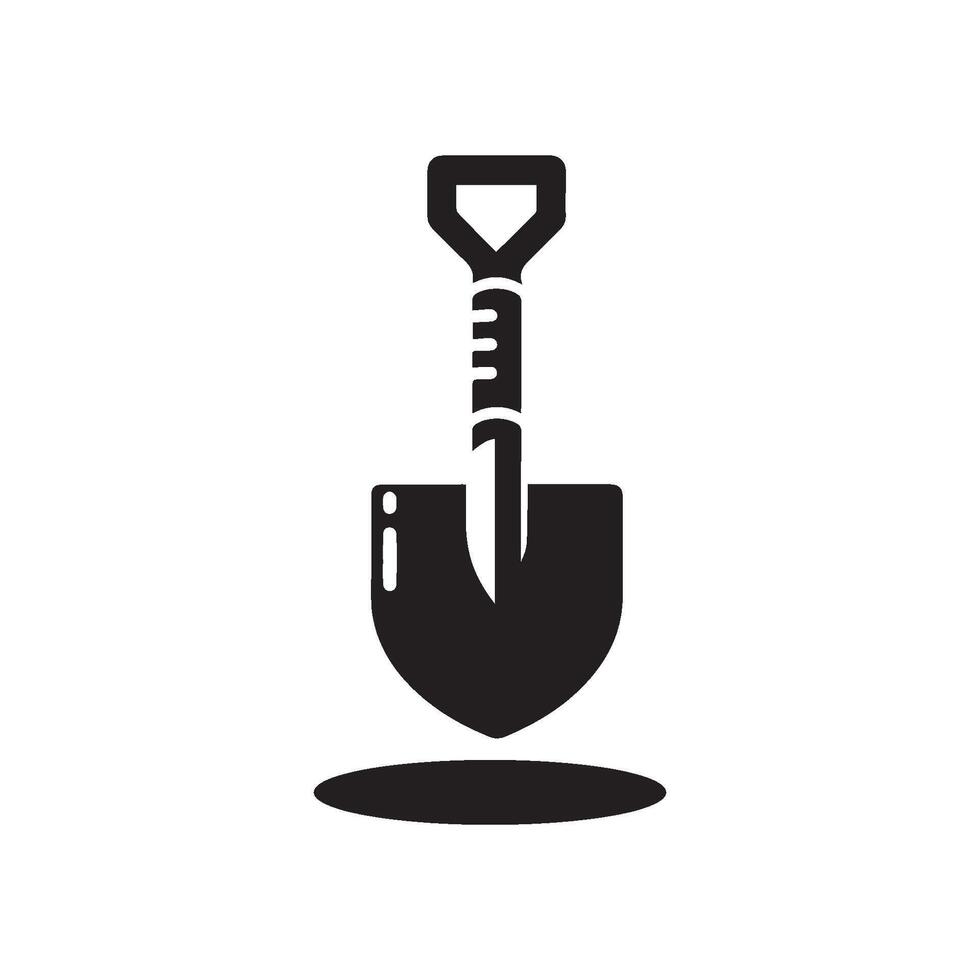 Shovel icon logo design template isolated illustration vector