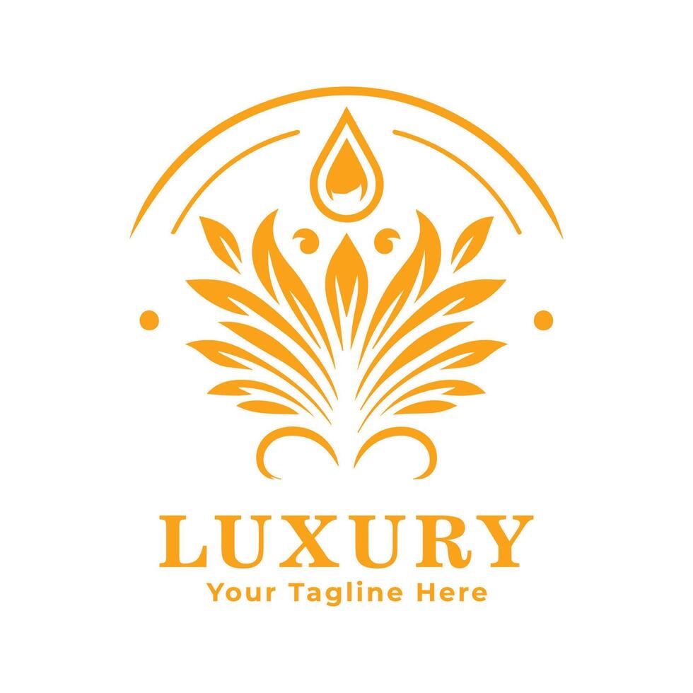 Simple Luxury Logo Design With Orange Concept vector