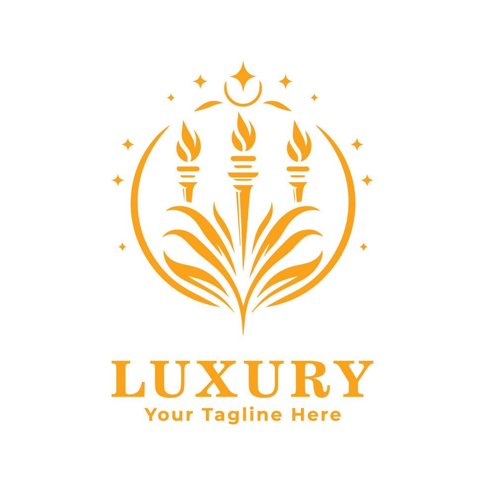 Luxury Simple Logo Illustration With Orange Concept vector