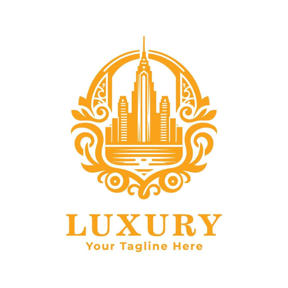 Simple Luxury Logo Design With Flat Background vector