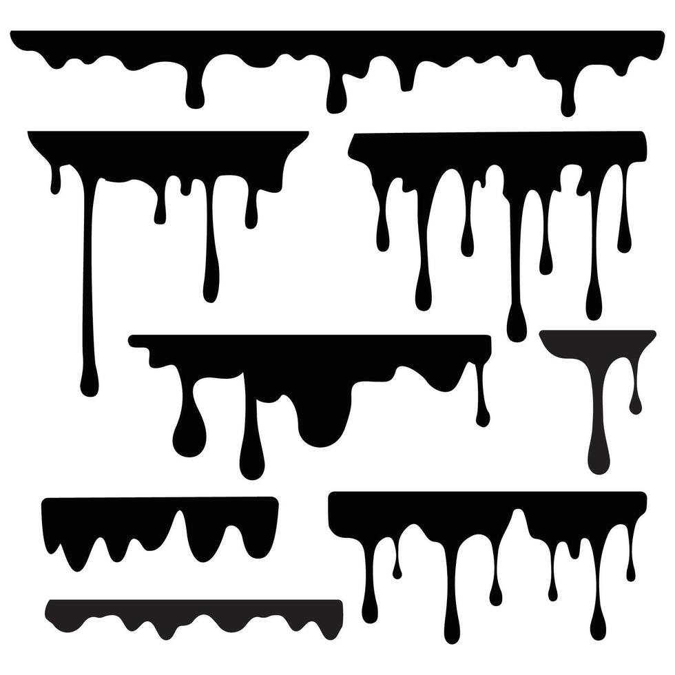 Dripping Melting Black Dripping Oil Stain vector