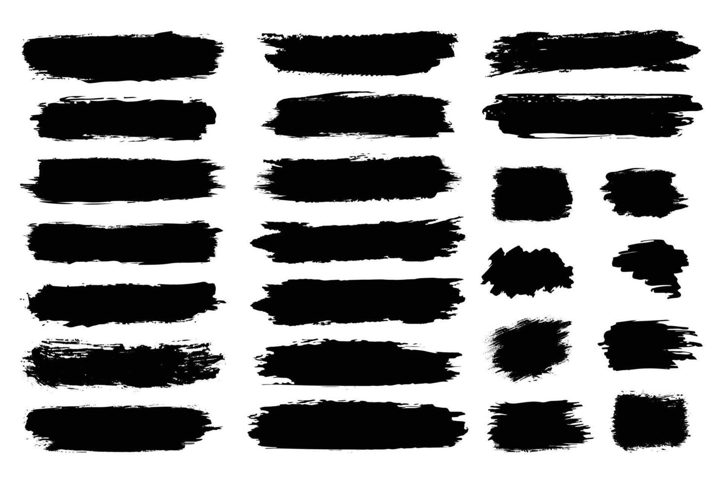 Set of Brushes Strokes Brushes and Strokes Collection Design Elements vector