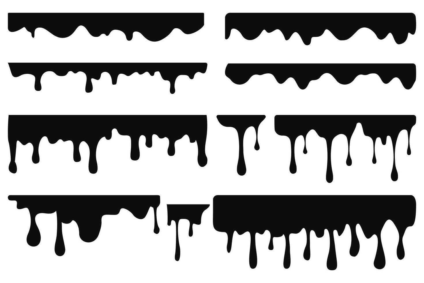 Dripping Melting Set of Melts Drops vector