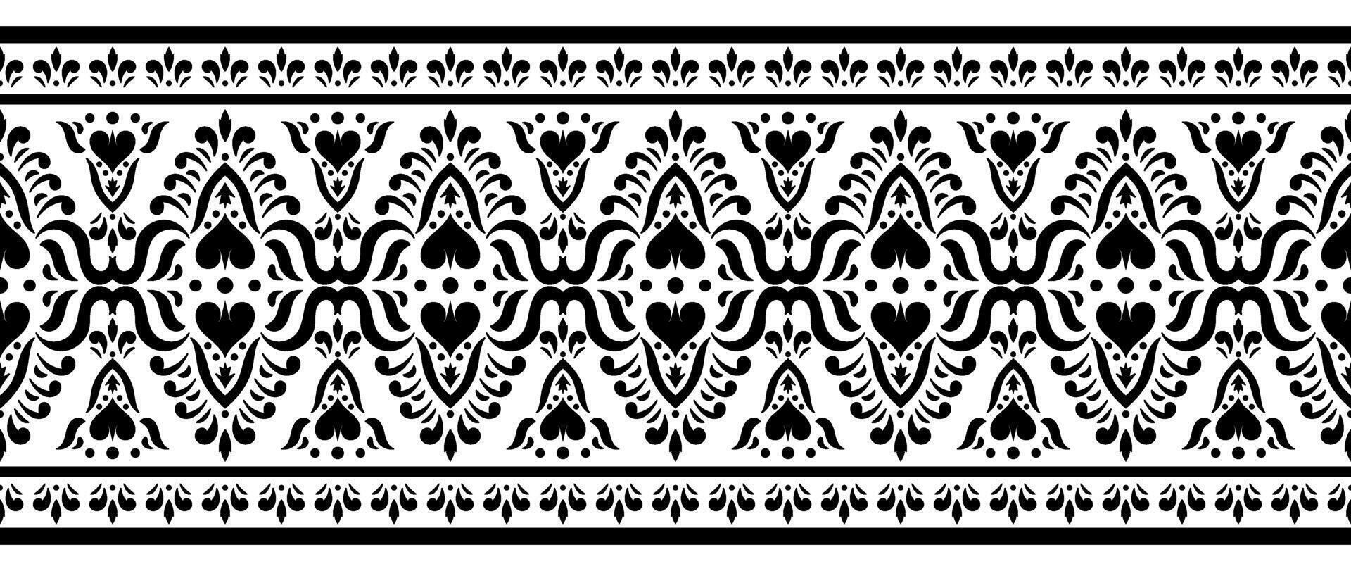 Ornate Indian Border with Ethnic Floral Pattern Design. vector