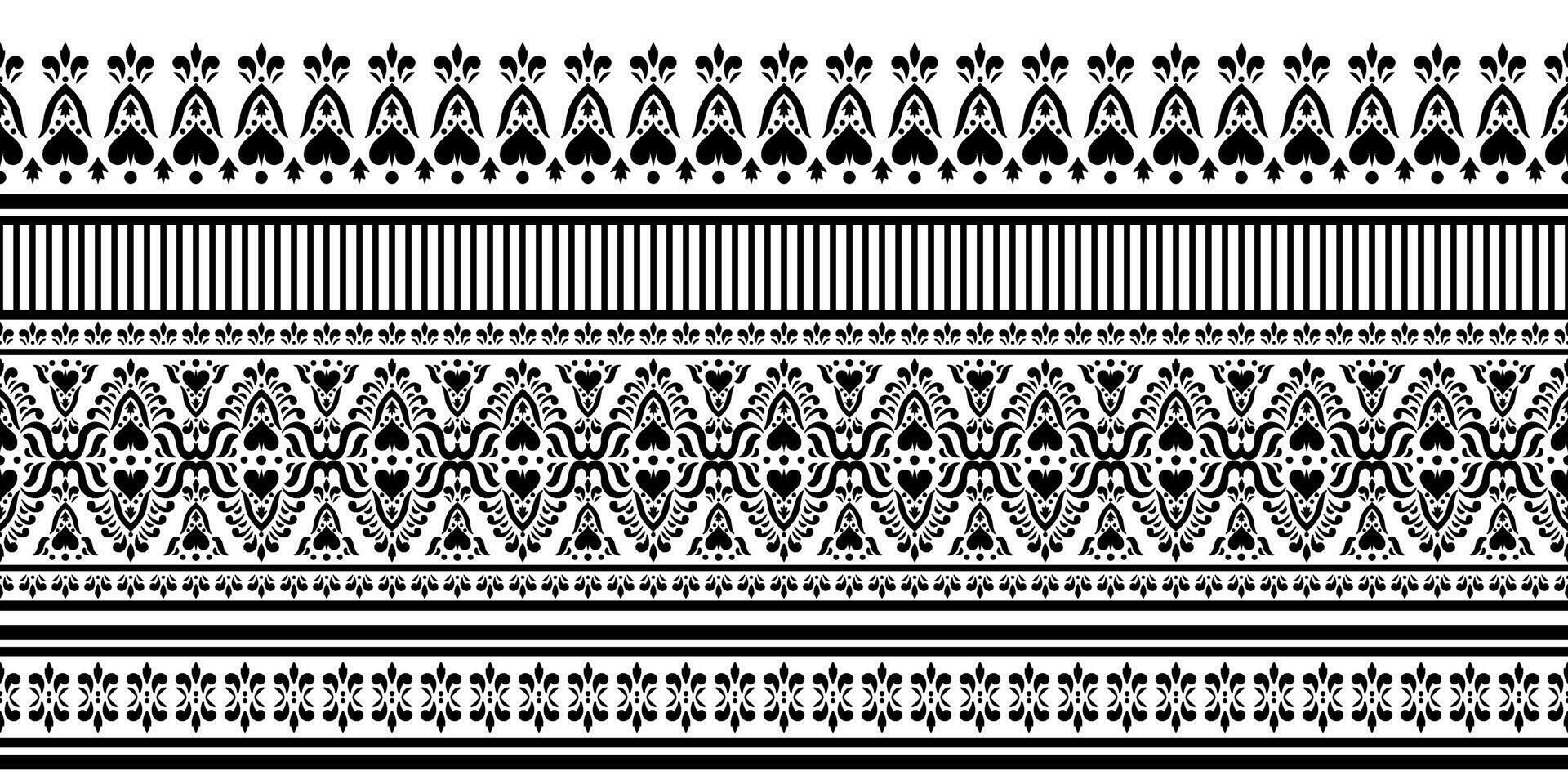 Seamless Indian Pattern with Ethnic Floral Motifs. vector