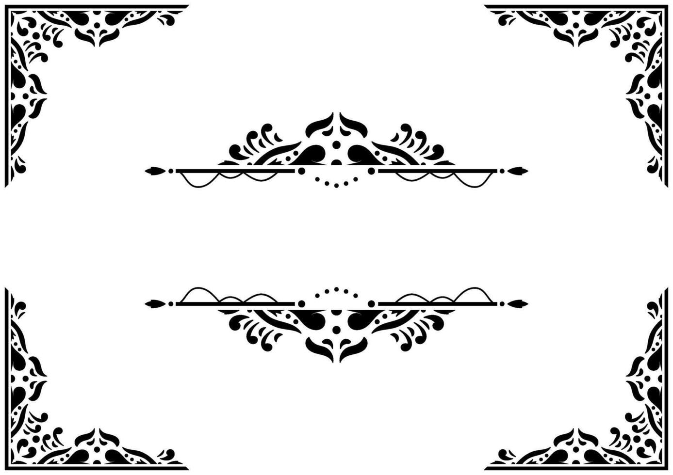 Ornamental Frame with Floral Filigree Border Design. vector
