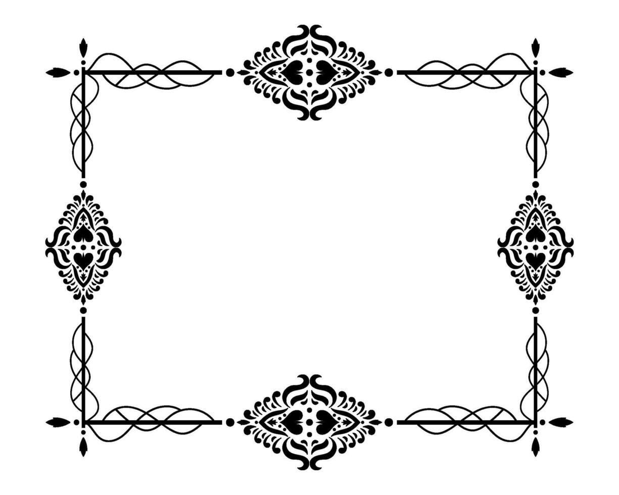Floral Filigree Border in Ornamental Frame Style. vector