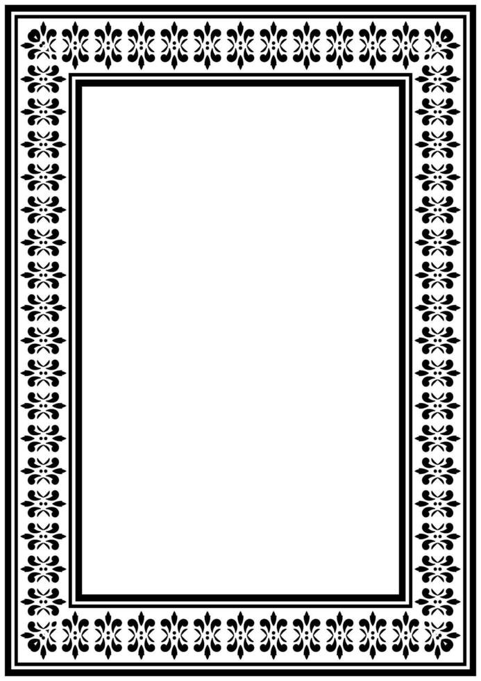 Vintage Ornamental Frame with Floral Filigree Border. vector