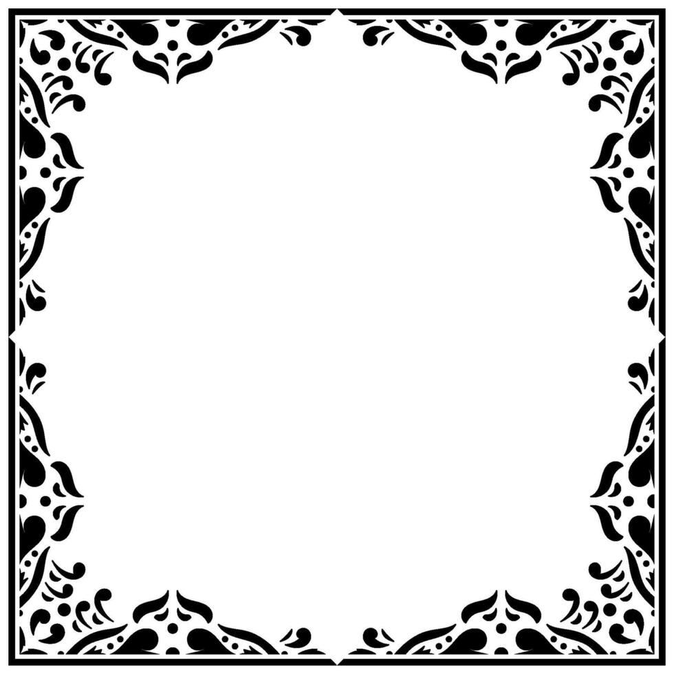 Ornamental Frame Featuring Floral Filigree Border Design. vector