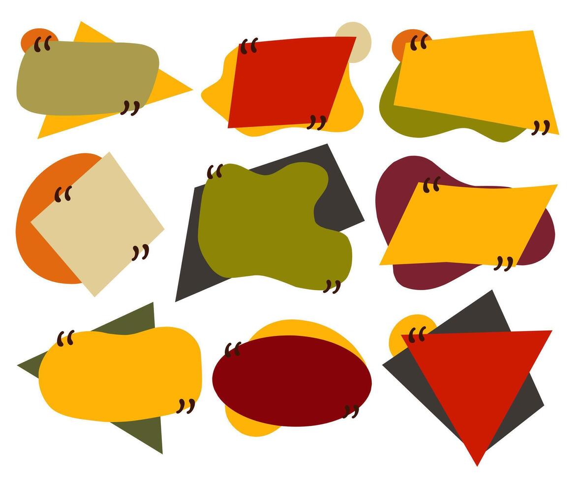 A vibrant collection of speech bubbles in various shapes and colors for creative design and communication projects. vector