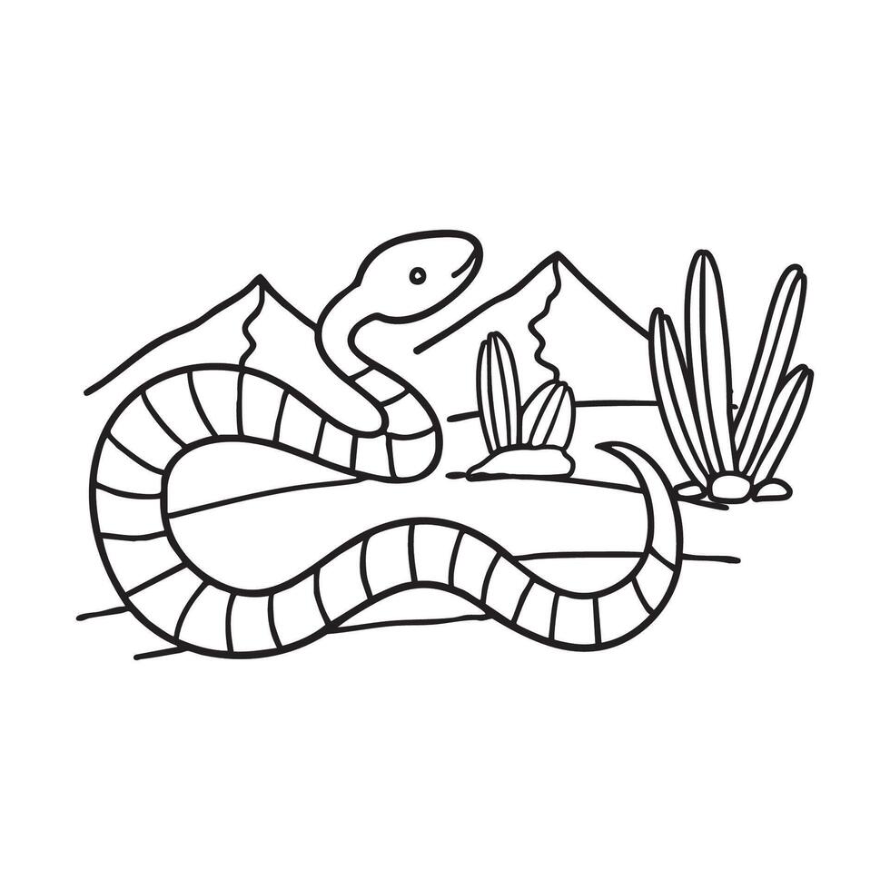 kingsnake slithering through a rocky desert landscape vector