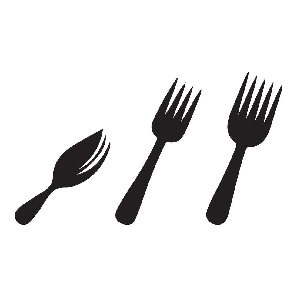fork, spoon and knife icon on a white background vector