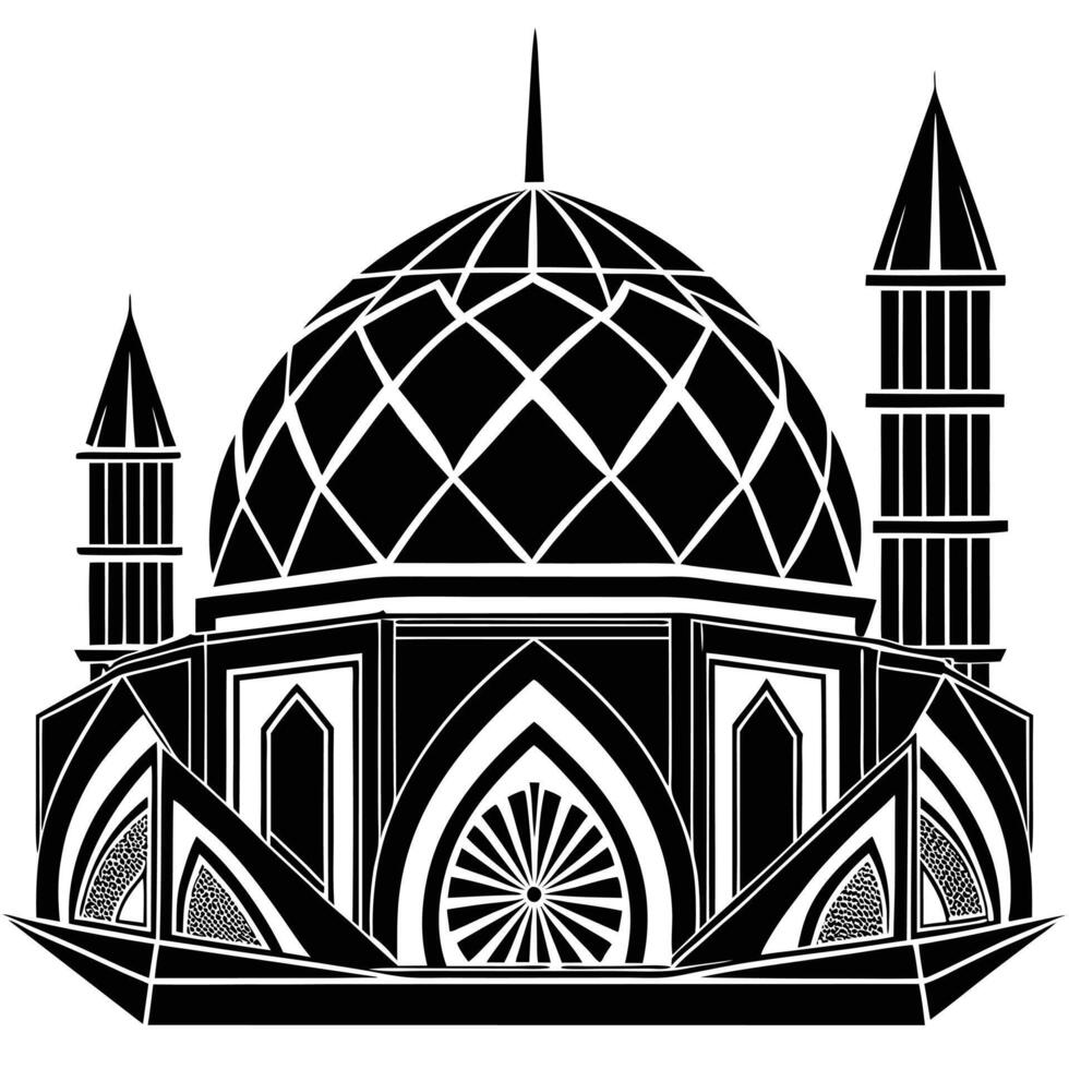 Islamic architecture silhouette illustration design on a white background vector