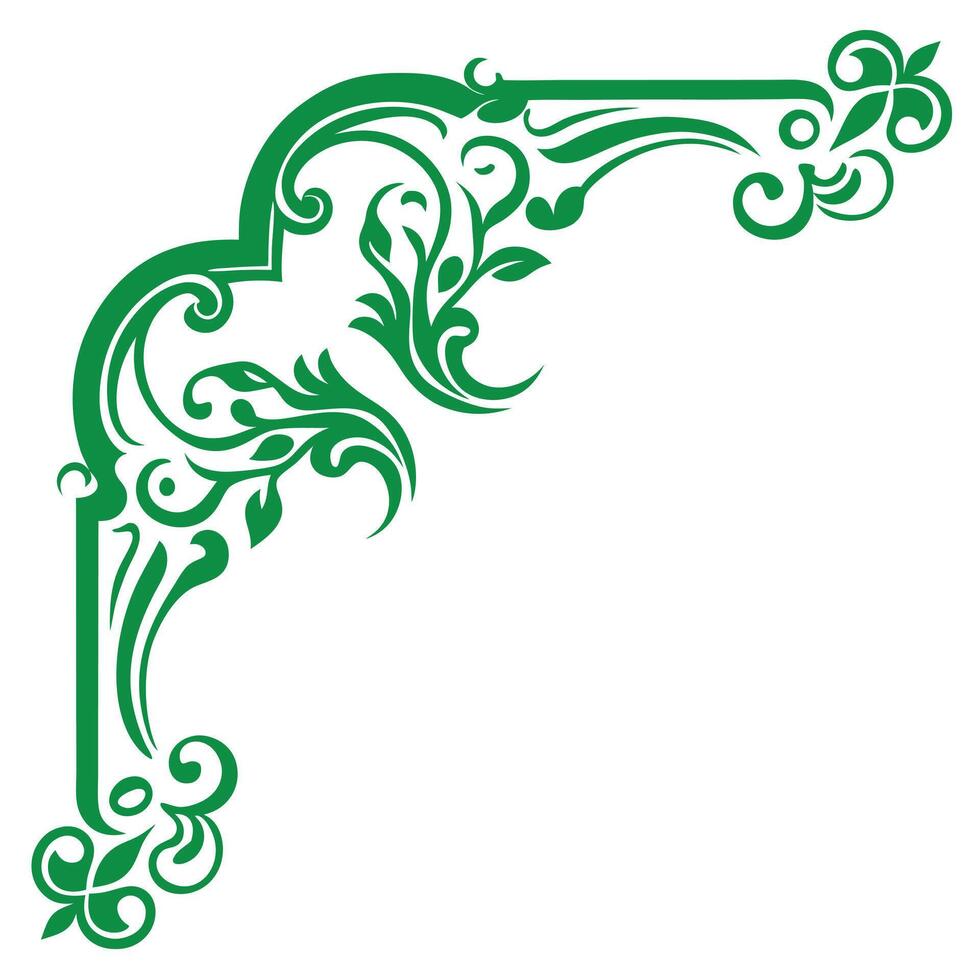 A green corner with floral design vector
