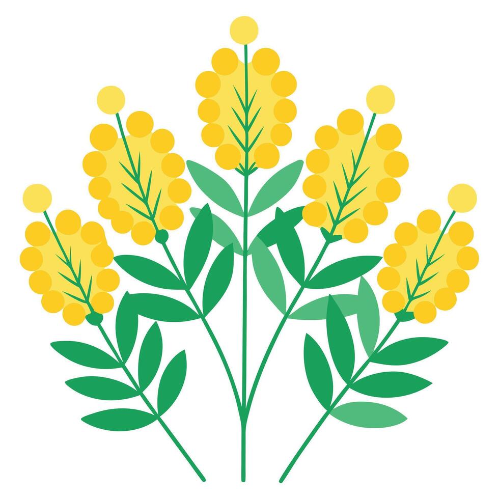 Yellow flowers on a white background vector