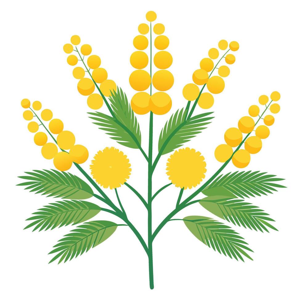 A yellow flower with leaves and leaves vector