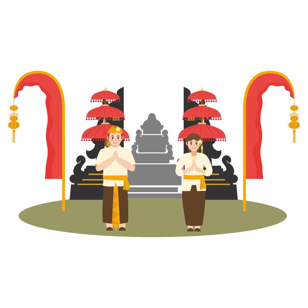 Balinese Traditional Greeting vector