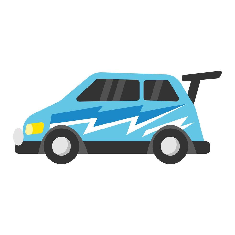 Blue toy car with a spoiler. vector