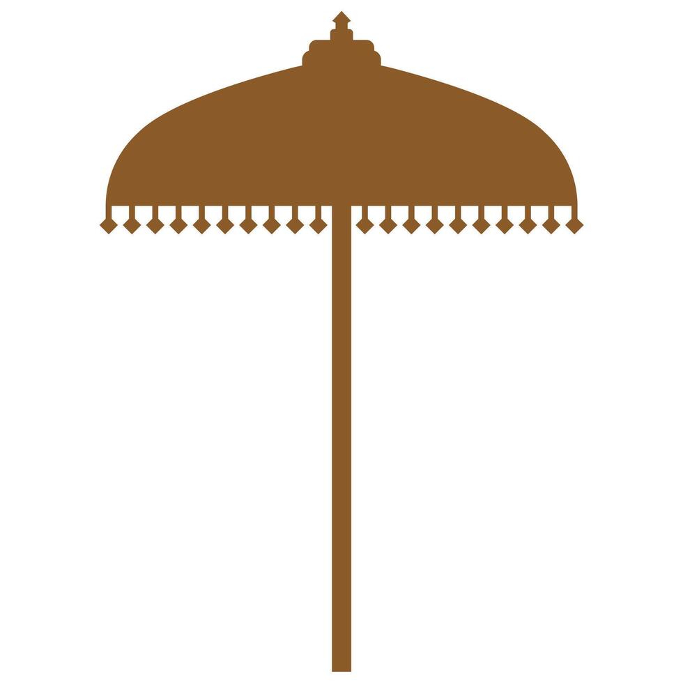 Brown Balinese umbrella suitable for travel, culture, and exotic themes. Perfect for graphic design, travel blogs, and cultural websites. vector