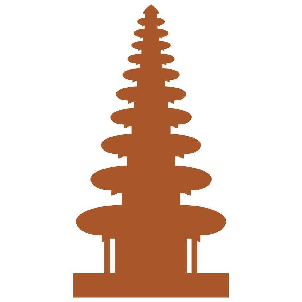 Brown silhouette of a pagoda suitable for travel brochures, cultural websites, Asianthemed designs, prints, backgrounds, and educational materials. vector