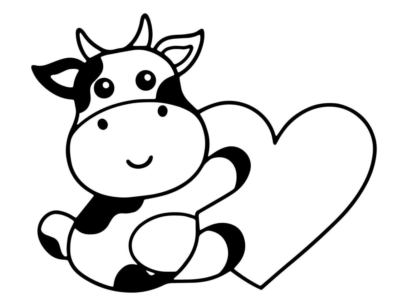 Valentine Day Pig Holding Heart vector