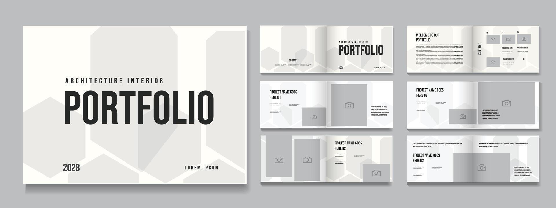 Architecture interior or creative multipurpose portfolio template layout print template vector
