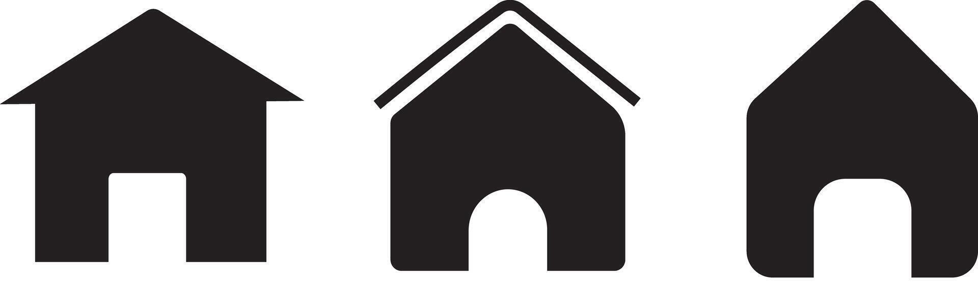 set of house thin line icons, buildings, linear icons, Line with editable stroke vector