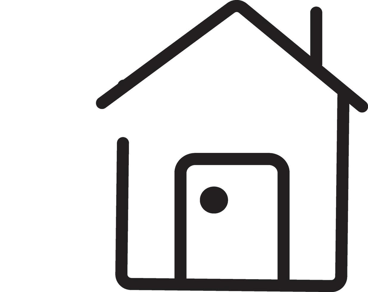 Single home icon, Property line and flat symbol, Line with editable stroke vector