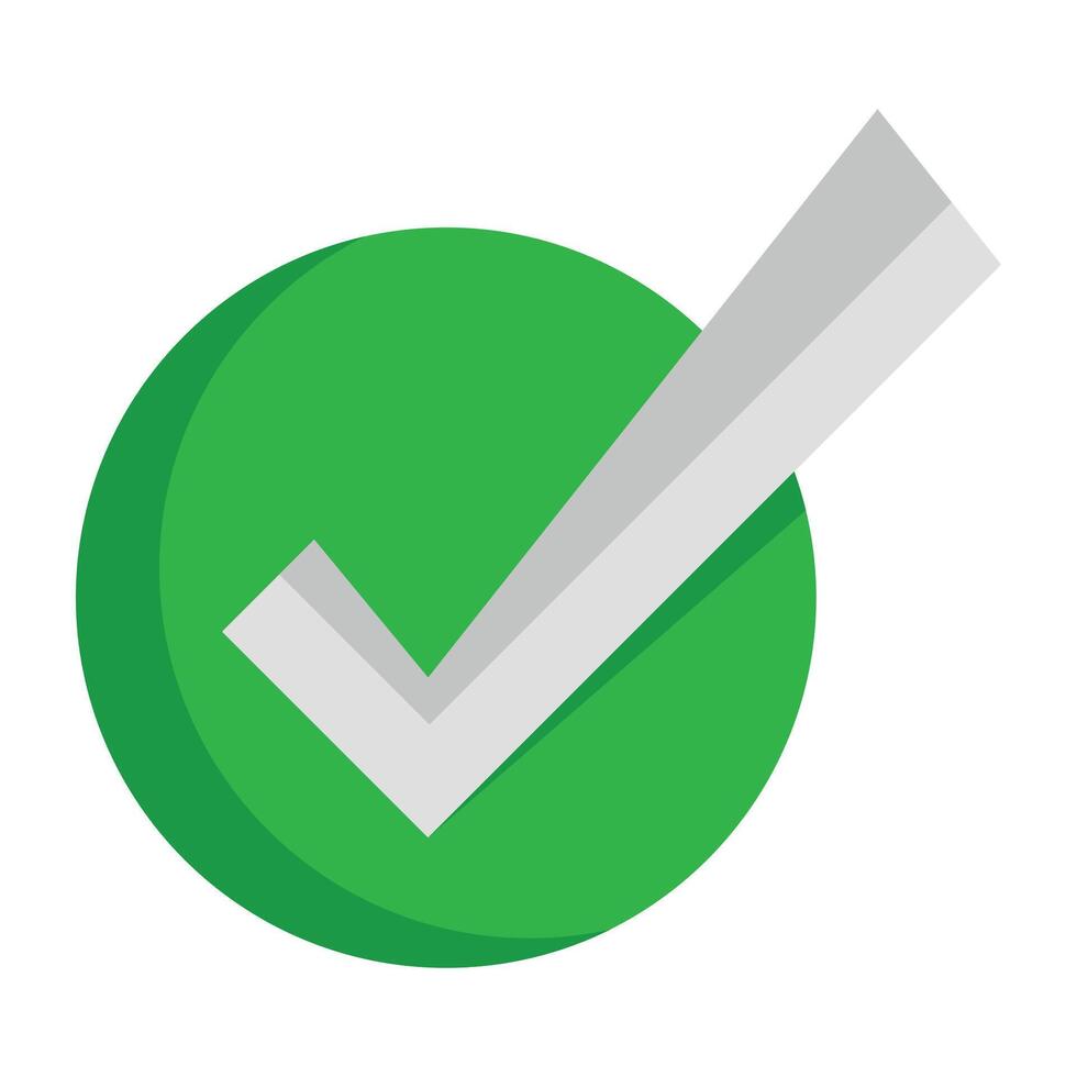 Check mark with green circle vector