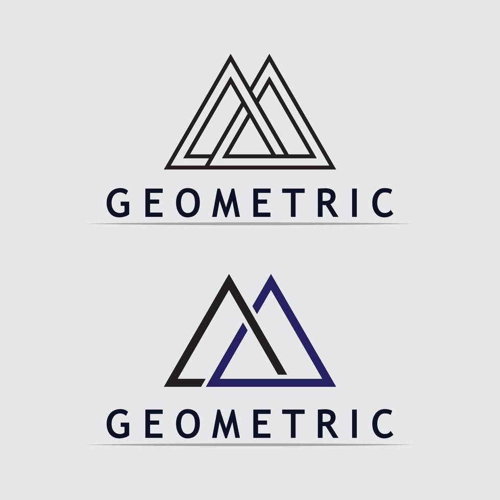 Geometric logo stock icon illustration and business logo triangle vector