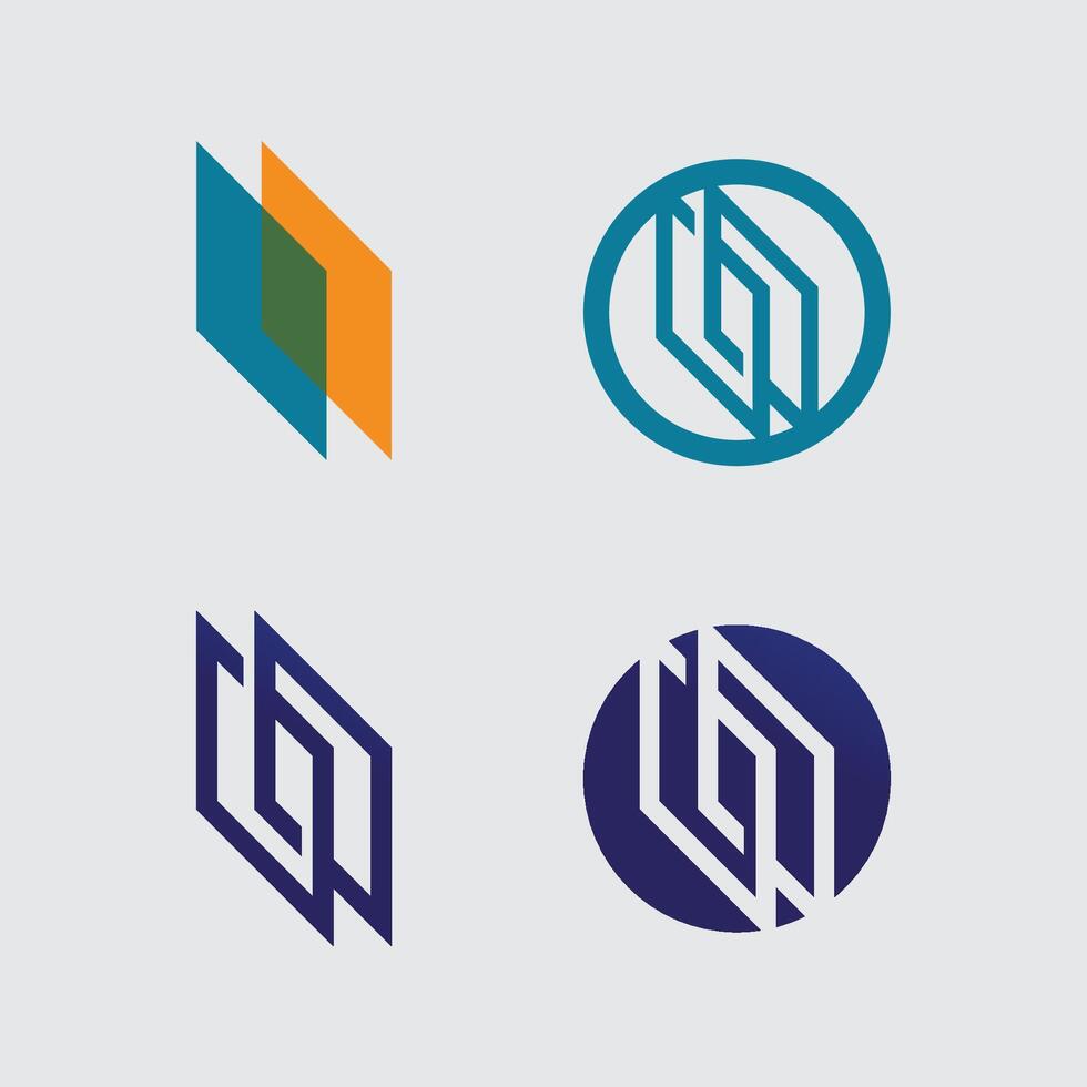 Geometric logo stock icon illustration and business logo set icon vector
