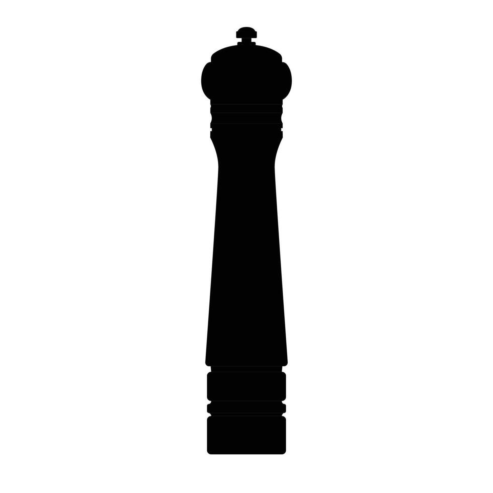 Pepper Grinder Kitchenware Silhouette. Black and White Icon Design Elements on Isolated White Background vector