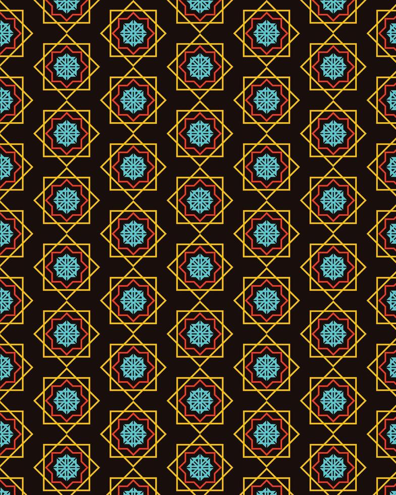 Islamic ornament pattern design with Ramadan theme in neon colors. vector