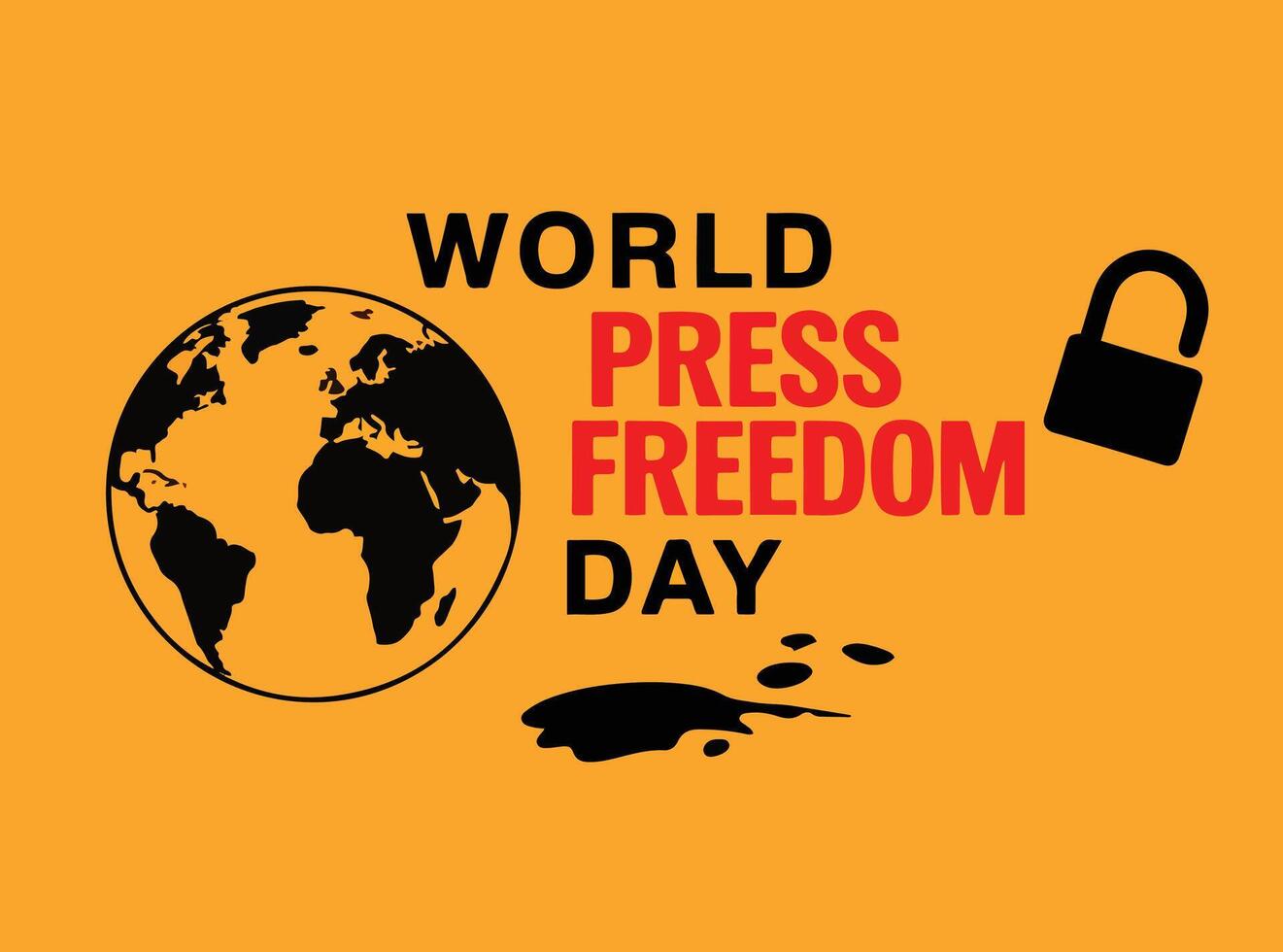 World Press Freedom Day greeting featuring a globe. Symbolizing global media freedom and the importance of free speech. Ideal for awareness campaigns and celebration vector