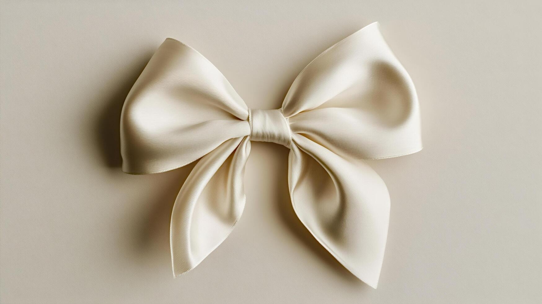 Elegant ivory bow with soft satin texture photo