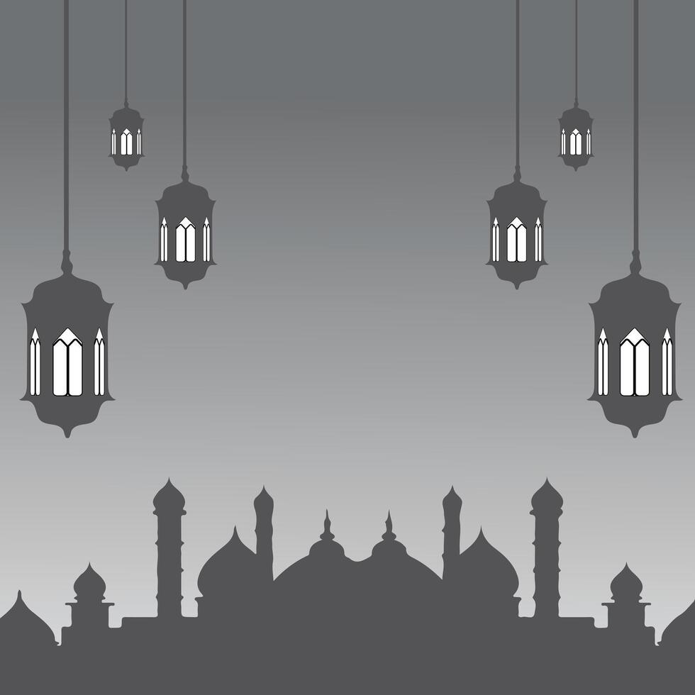 Ramadan and Eid concept backgrounds dates with traditional lantern Light Lamp and Tasbeeh, Ramadan Kareem Mubarak background vector