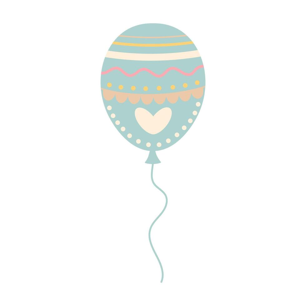 Cute pastel balloon isolated on white background. vector