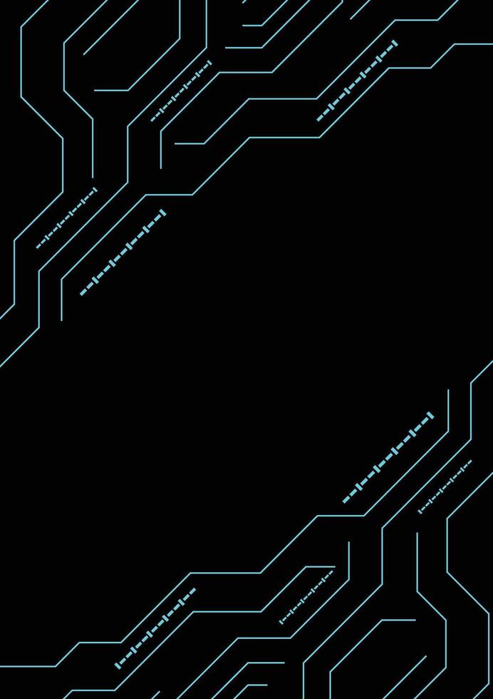Green circuit board on black technology abstract background. vector